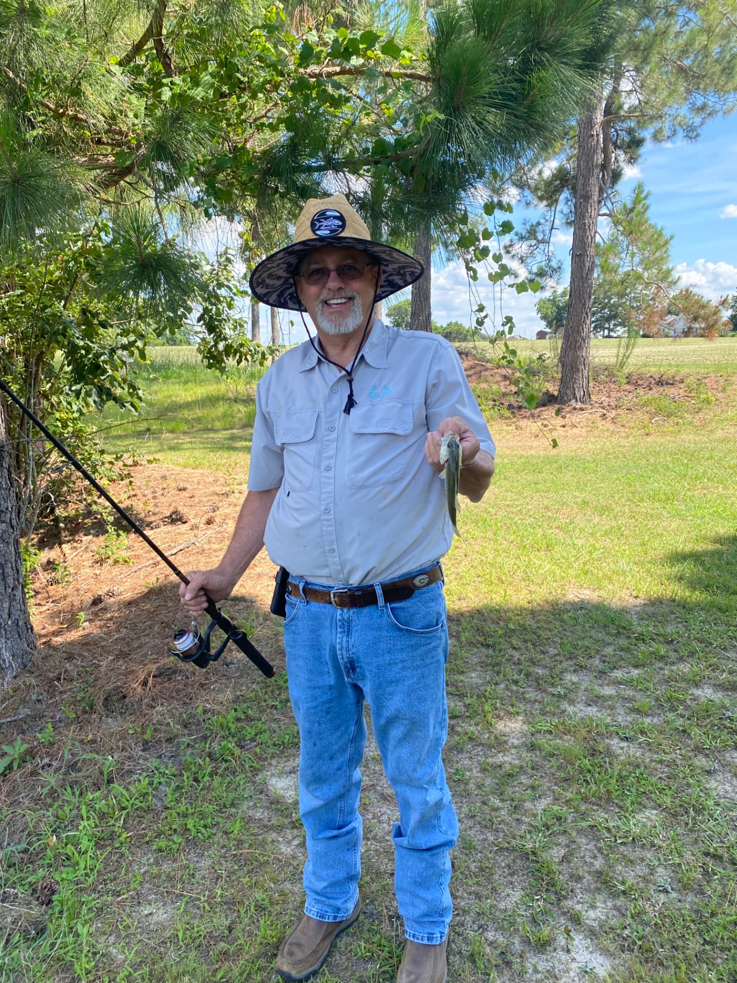 Logan's dad, co-founder of James Fabrication, outdoors in South Georgia